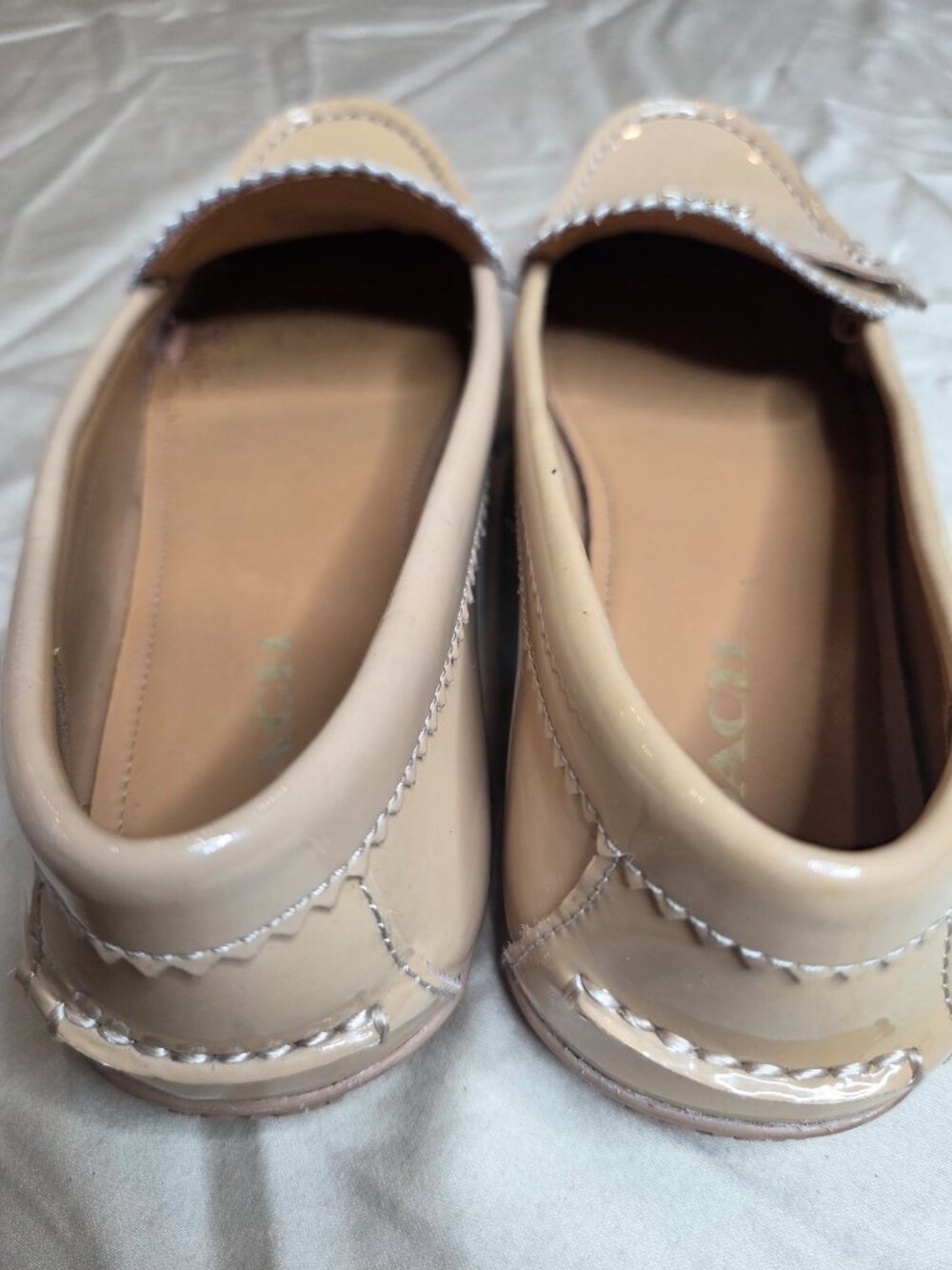 Women's Coach Odette Patent Leather Loafer Tan US 8.5 - Picture 12 of 14